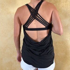 Lululemon Black tank with built in sports bra, size 8